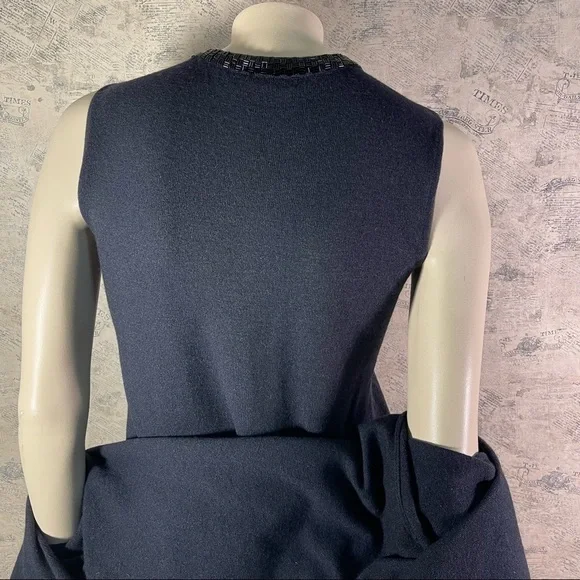 Escada for Neiman Marcus Knittedtop and cardigan with Bugle beads